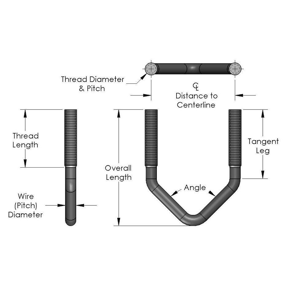 Custom U-Bolts: Square Bend with Unequal Legs