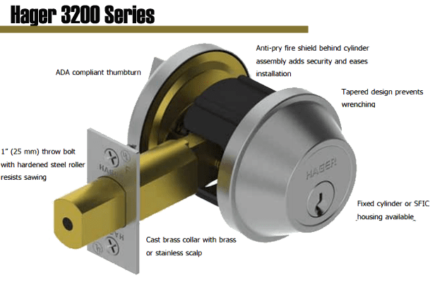 Hager 3200 Grade 2 Deadlock is aperfect complement to the 3500 Series for extra protection against break-in and is backed by a lifetime warranty.