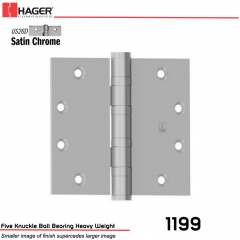 Hager 1199 4.5 x 4.5 US26D Full Mortise Hinge Stock No 007459