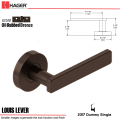 Hager 2317 Louis Lever Tubular Lockset US10B Stock No 169772