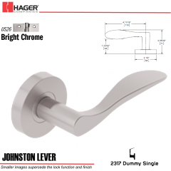 Hager 2317 Johnston Lever Tubular Lockset US26 Stock No 171902