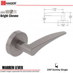 Hager 2317 Warren Lever Tubular Lockset US26 Stock No 171915