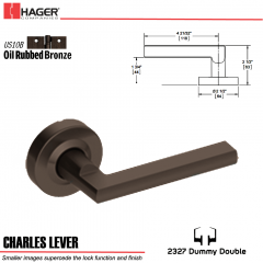 Hager 2327 Charles Lever Tubular Lockset US10B Stock No 180388