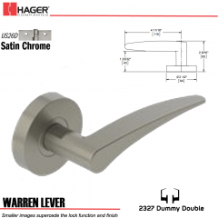 Hager 2327 Warren Lever Tubular Lockset US26D Stock No 180400