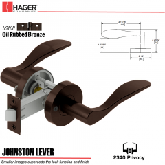 Hager 2340 Johnston Lever Tubular Lockset US10B Stock No 169819