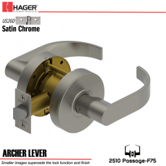 Hager 2510 Archer Lever US26D Door Lock Stock No 129001