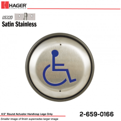 Hager 4.5 in. Round Actuator Handicap Logo Only Stock No 162704