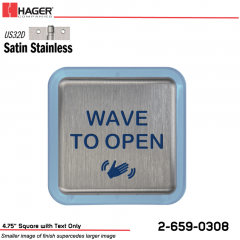 Hager 4.75 in. Square Actuator with Text Only Stock No 186794