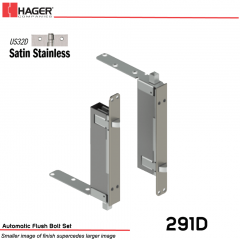 Hager 291D Automatic Flush Bolt Set for Wood Covered Composite Doors US32D Stock No 006141
