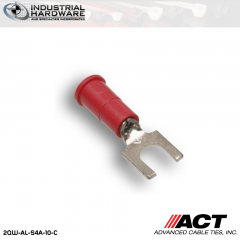 ACT AL-S4A-10-C Red Vinyl Spade Terminal 22-18 AWG 1000 pc/Case