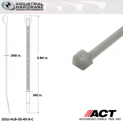 ACT ALB-05-40-9-C ALB-Line Retail Packs 5 in. Nylon Natural Cable Tie (1000 Pcs/Case)