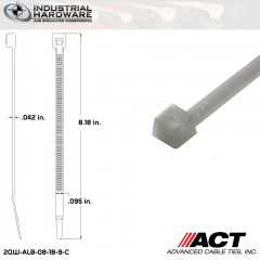 ACT ALB-08-18-9-C ALB-Line Retail Packs 8 in. Nylon Natural Cable Tie (1000 Pcs/Case)