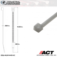 ACT ALB-14-40-9-C ALB-Line Retail Packs 14 in. Nylon Natural Cable Tie (1000 Pcs/Case)