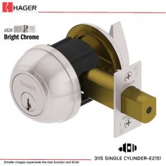 Hager 3115 2-3/4 US26 SCC KA ASA1D Grade 1 Deadlock Stock No 149175