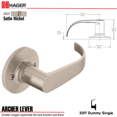 Hager 3317 Archer Lever Tubular Leverset US15 Stock No 144889