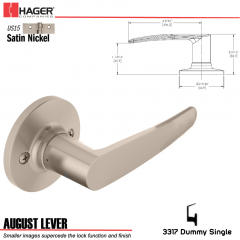 Hager 3317 August Lever Tubular Leverset US15 Stock No 144813