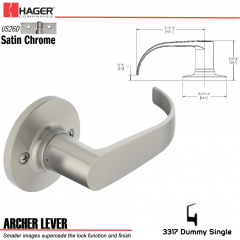 Hager 3317 Archer Lever Tubular Leverset US26D Stock No 144887