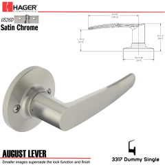 Hager 3317 August Lever Tubular Leverset US26D Stock No 144812
