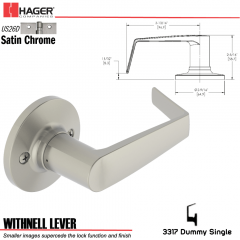 Hager 3317 Withnell Lever Tubular Leverset US26D Stock No 144783