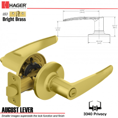 Hager 3340 August Lever Tubular Leverset US3 Stock No 197206