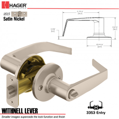 Hager 3353 Withnell Lever Tubular Leverset US15 Stock No 144765