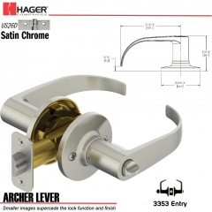 Hager 3353 Archer Lever Tubular Leverset US26D Stock No 144826