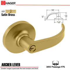 Hager 3410 Archer Lever Lockset US4 Stock No 012555