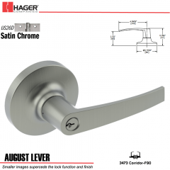 Hager 3473 August Lever Lockset US26D Stock No 152594