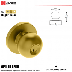 Hager 3517 Apollo Knob Lockset US3 Stock No 000102