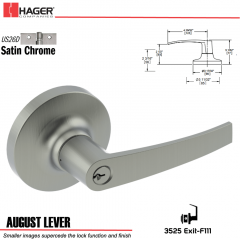 Hager 3525 August Lever Lockset US26D Stock No 038430