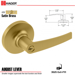 Hager 3525 August Lever Lockset US4 Stock No 038390