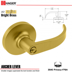 Hager 3540 Archer Lever Lockset US3/US26D Stock No 110652