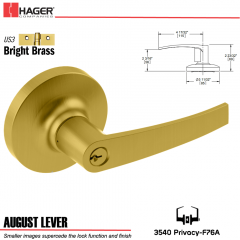 Hager 3540 August Lever Lockset US3 Stock No 128037