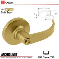 Hager 3540 Archer Lever Lockset US4/US26D Stock No 032599