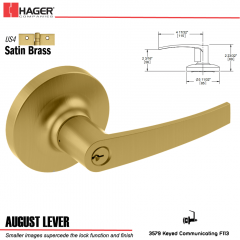 Hager 3579 August Lever Lockset US4 Stock No 027421