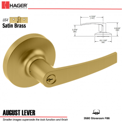 Hager 3580 August Lever Lockset US4 Stock No 114363