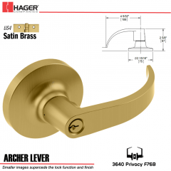 Hager 3640 Archer Lever Lockset US4 Stock No 028275