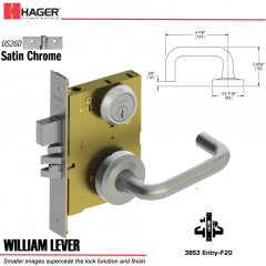 Hager 3853 US26D William Lever Door Lock Stock No 164385