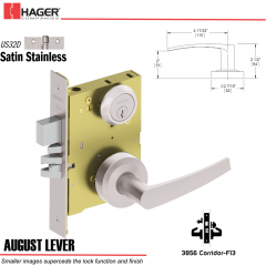 Hager 3856 US32D August Lever Door Lock Stock No 155777
