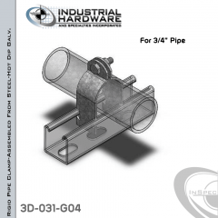 Rigid Pipe Clamp-Assembled From Steel-Hot Dip Galv. For 3/4 in. Pipe