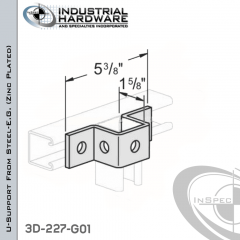 U-Support From Steel-Hot Dip Galv. With 5-Holes For 1-5/8 in. Strut