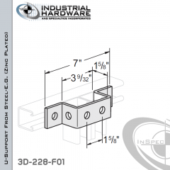 U-Support From Steel-E.G. (Zinc Plated) With 6-Holes For 3-1/4 in. Strut