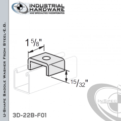 U-Shape Saddle Washer From Steel-E.G. (Zinc Plated) With 11/16 in. Hole (5/8 in. Bolt)