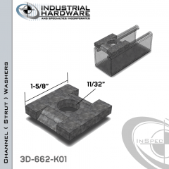 Channel ( Strut ) Washers Channel Guides Steel-Zinc Yellow Plating 11/32 in. Hole X 1-5/8 in. Square X 1/4 in. Thick