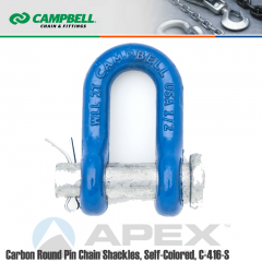 Campbell #5420805 1/2 in. Round Pin Chain Shackles - 2 Ton WLL - Carbon Steel - Painted Blue