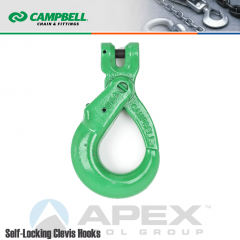 Campbell #5748495 9/32 in. Quik Alloy Clevis Self Locking Hook - Grade 100 - Painted Green