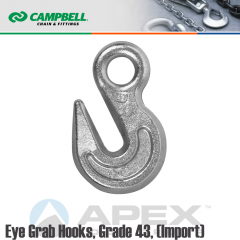 Campbell #T9001524 5/16 in. Grade 43 Eye Grab Hooks - 3900 lb WLL - Carbon Steel - Zinc Plated