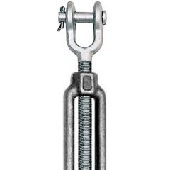 TBJ-03-LH-316SS: 3/8-16 x 4-3/8 Clevis End Turnbuckle Fitting Left-Hand Self-Colored Stainless Steel Type 316 - Made in the USA