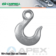 Campbell #T9101524 5/16 in. Grade 43 Eye Slip Hooks - 3900 lb WLL - Carbon Steel - Zinc Plated