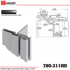 Hager 780-211HD DBA Half Surface Leaf Hinge Stock No 195203